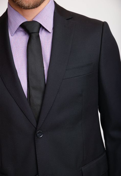 Chaqueta Formal Hombre Lana S100'S Liso Regular Mix&Color Negro-2