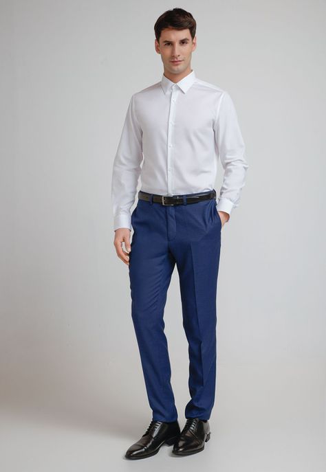 Pantalón Hombre Traje Suit Separate Washable Azul-3