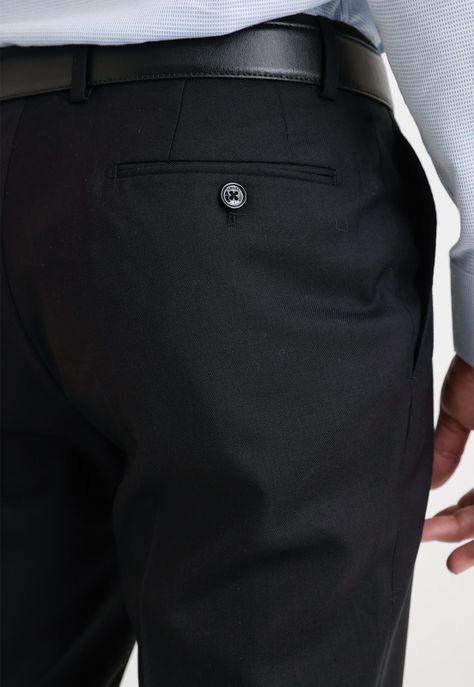Pantalón Formal Hombre Lana S100'S Liso Slim Perfect Suit Negro-2