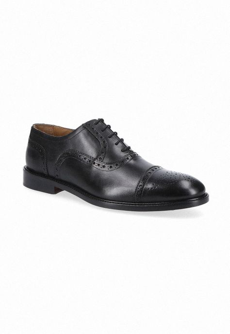 Zapatos Formal Italianos Voltago Cap Toe Bal Oxford Negro-0
