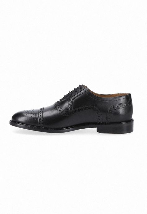 Zapatos Formal Italianos Voltago Cap Toe Bal Oxford Negro-1