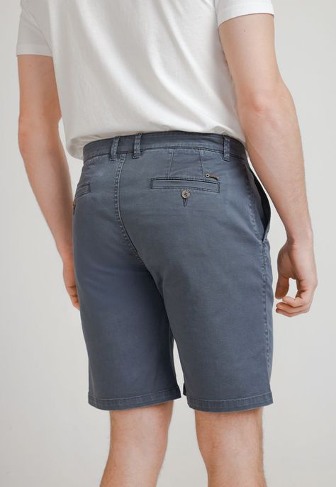 Bermuda Hombre Algodón Liso Slim Valerio Azulino-1