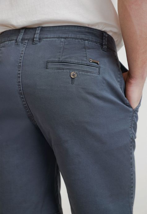 Bermuda Hombre Algodón Liso Slim Valerio Azulino-2