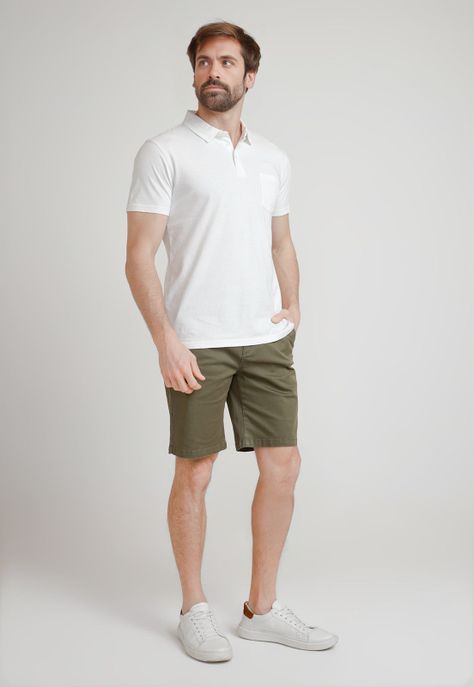 Polera Hombre Algodón Polo Slim Marc Ecru-3