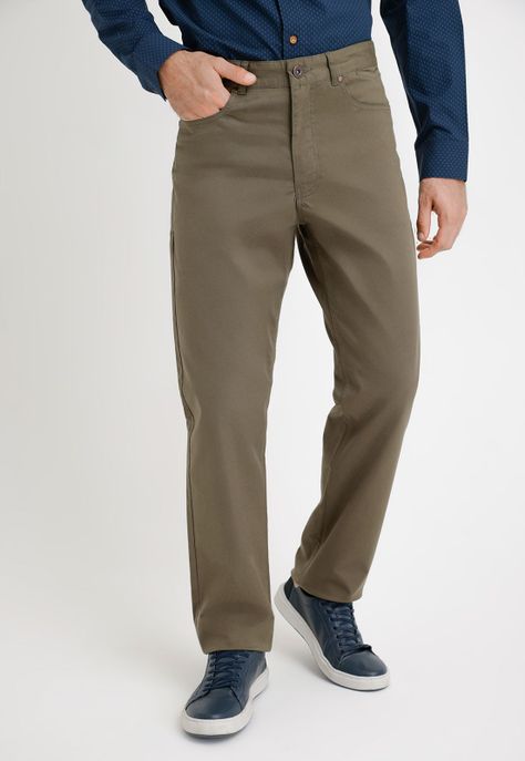 Pantalón Hombre Algodón Liso Slim Vilas Verde-0