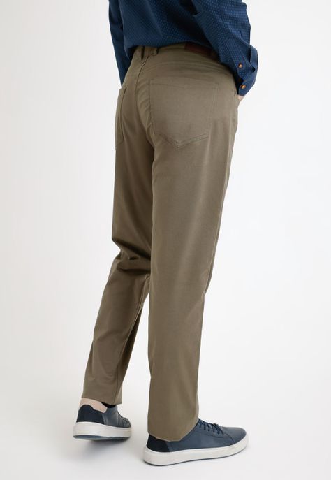 Pantalón Hombre Algodón Liso Slim Vilas Verde-1