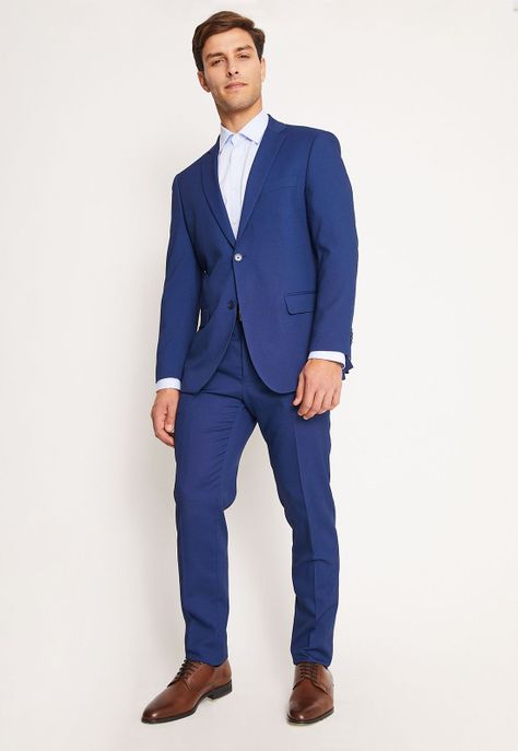 Traje Formal Básico Slim Fantasía Azul Medio-0