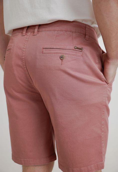 Bermuda Hombre Algodón Liso Slim Valerio Coral-2