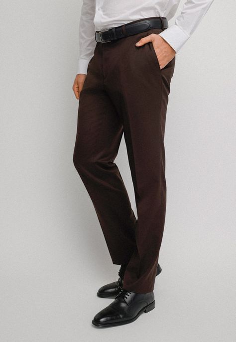 Pantalón hombre Formal Regular fit Executive  Café -0
