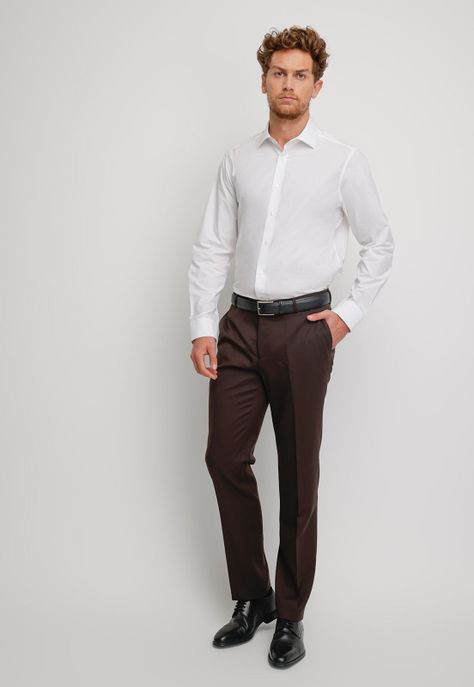 Pantalón hombre Formal Regular fit Executive  Café -3