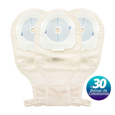 30x Bolsa Colostomía Ostomía Drenable Filtro Anti Olor Y Gases-0