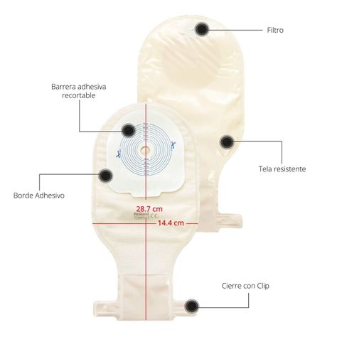 30x Bolsa Colostomía Ostomía Drenable Filtro Anti Olor Y Gases-1