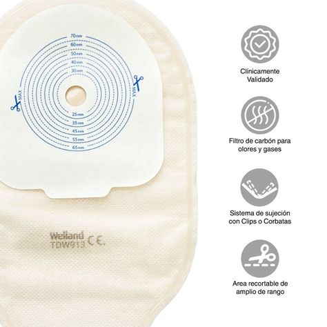 30x Bolsa Colostomía Ostomía Drenable Filtro Anti Olor Y Gases-4