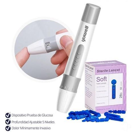 Lápiz Lancetero Glucómetro Glucosa Glicemia + Lancetas 50 Unid Yuwell-0