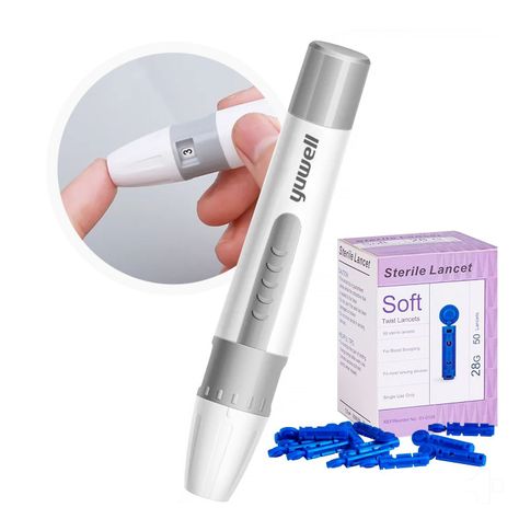 Lápiz Lancetero Glucómetro Glucosa Glicemia + Lancetas 100 Unid Yuwell-0