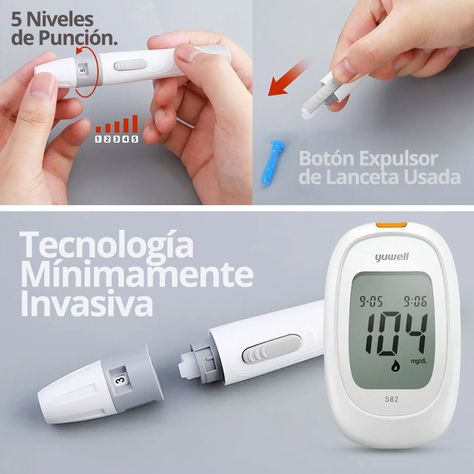 Lápiz Lancetero Glucómetro Glucosa Glicemia + Lancetas 100 Unid Yuwell-4