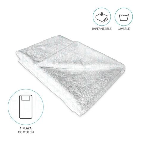 Cubre Colchón Toalla Impermeable De 1 Plaza Con Elásticos-1
