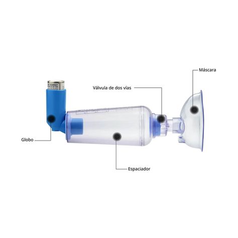 Aerocámara Antibaterial Transparente Able Máscara Adulto-2