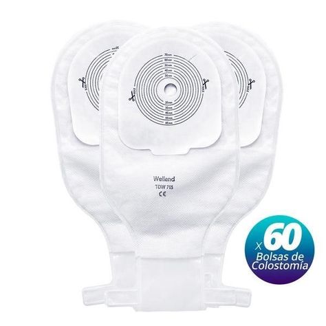 60x Bolsa Colostomía Ostomía Transparente Drenable-0