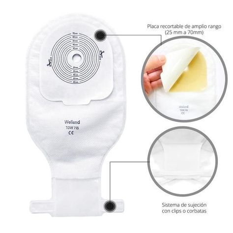 60x Bolsa Colostomía Ostomía Transparente Drenable-3
