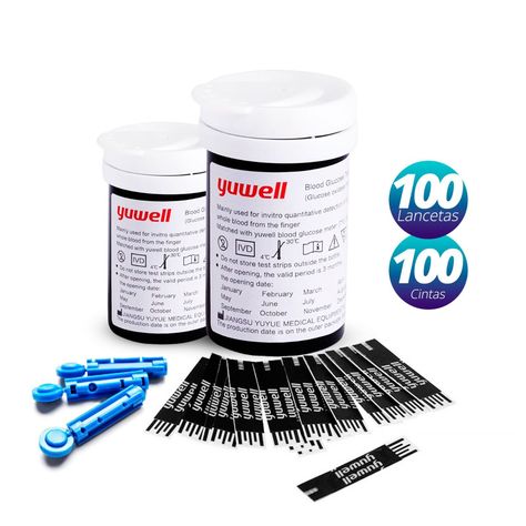 50 Cintas Tiras Reactivas 50 Lancetas Yuwell 582-0