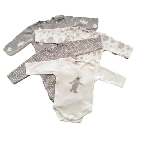 Set 4 bodys estampados gris y blanco-0