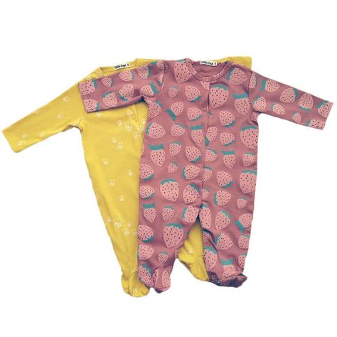 Set 2 enteritos de algodón estampados de huerta niña-0