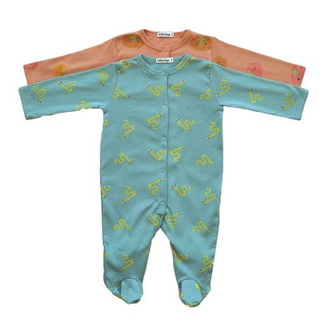 Set 2 enteritos de algodón estampados huerta niño-0