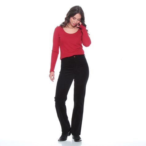 Pantalon Recto Tiro Alto Pretina Basica Un Boton-0