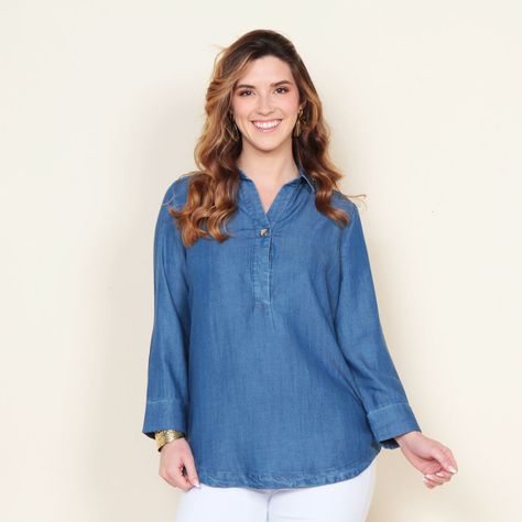 Blusa Manga Larga Lyocell Escote V-0