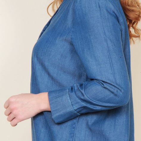Blusa Manga Larga Lyocell Escote V-1