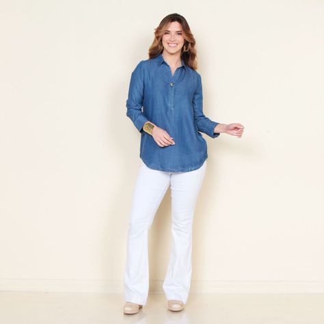 Blusa Manga Larga Lyocell Escote V-3