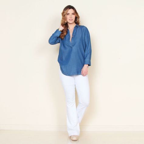 Blusa Manga Larga Lyocell Escote V-4