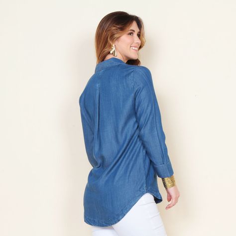 Blusa Manga Larga Lyocell Escote V-6
