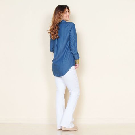 Blusa Manga Larga Lyocell Escote V-7