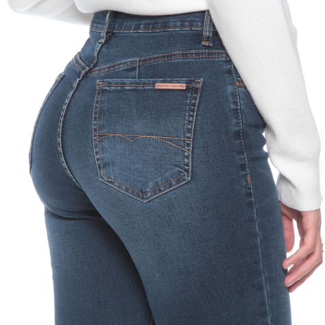 Jeans 1 Boton Slim Tiro Alto Pretina Basica-5