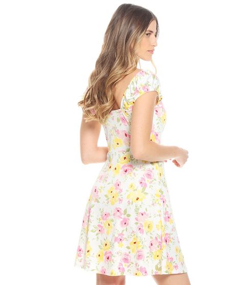 Vestido Sin Manga Estampado Con Lazo En Busto Y Corte En Cintura-1