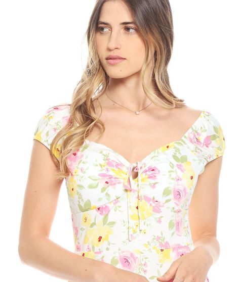 Vestido Sin Manga Estampado Con Lazo En Busto Y Corte En Cintura-3