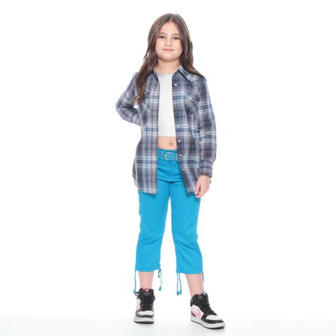 BLUSA INFANTIL ESCOCES  CON DOBLE BOLSILLO-5