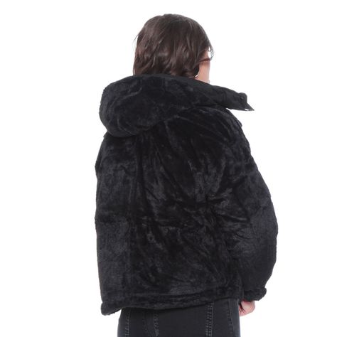 Parka Manga Larga Reversible Con Capucha Y Piel Sintetica-1