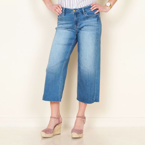 Jeans Crop Tiro Medio Pretina Basica 1 Boton-0