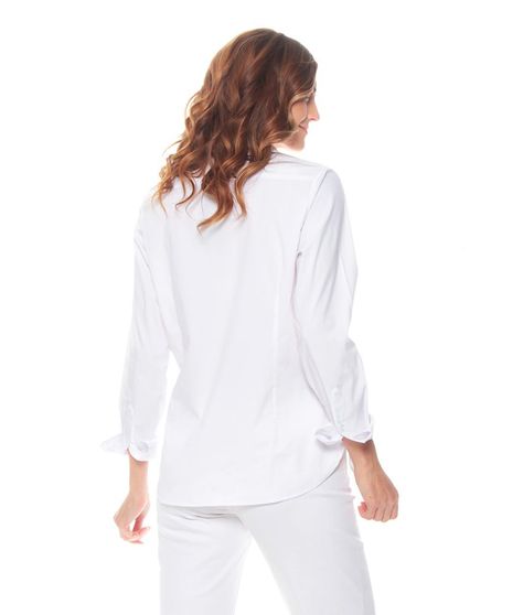 Blusa Manga Larga Solida Cuello Camisero Abotonada-3
