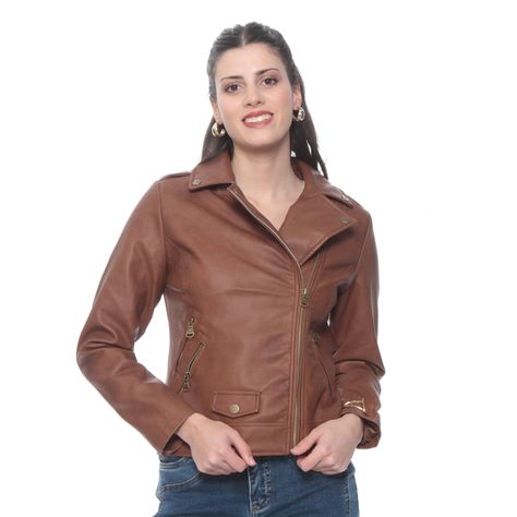 Chaqueta Manga Larga Cuero Ecologico Con Cierres-0