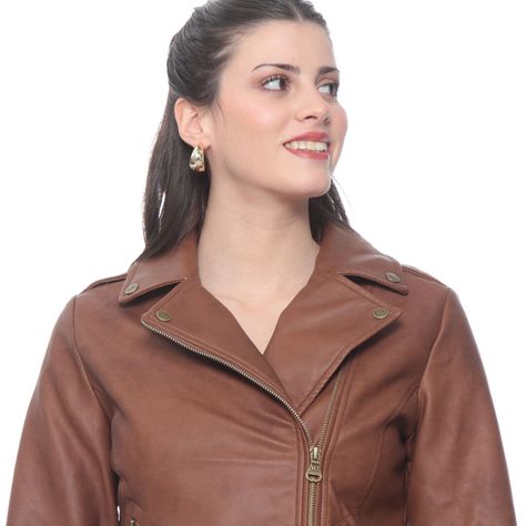 Chaqueta Manga Larga Cuero Ecologico Con Cierres-2