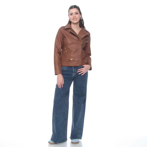 Chaqueta Manga Larga Cuero Ecologico Con Cierres-5