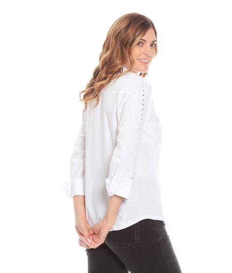 Blusa Manga Larga Con Tapeta Y Aplicacion En Mangas Rib En Costado-4