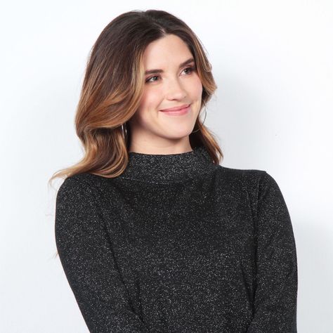 Sweater Lurex Manga Larga Con Cuello Alto-2