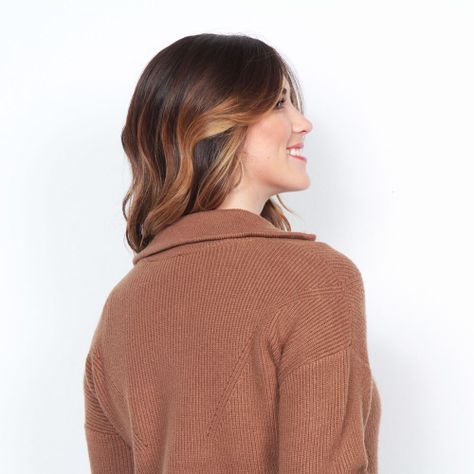 Sweater Manga Larga Solido Con Cuello Alto Y Cierre En Delantero-4