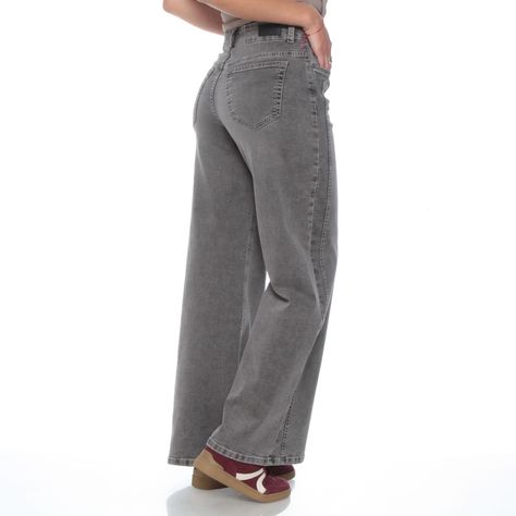 Jeans Wide Leg Tiro Alto Costadillo Pretina Basica 1 Boton-1