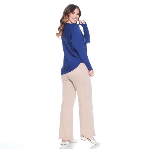 Sweater Solido Escote Redondo Manga Larga-5